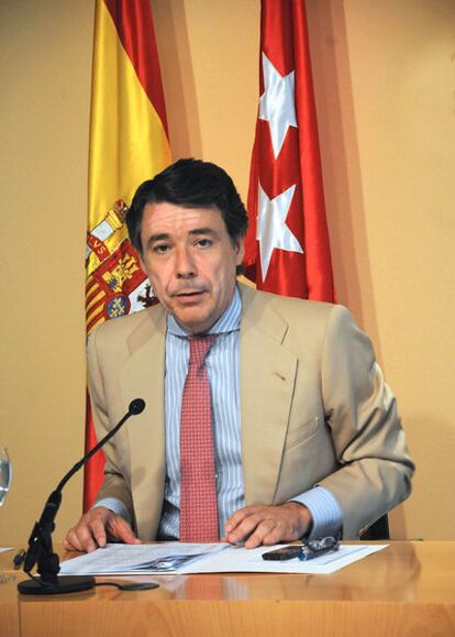 Ignacio González, durante la rueda de prensa.