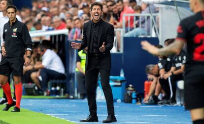 Simeone, durante el Leganés-Atlético-