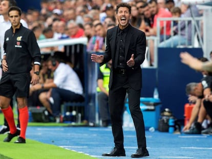 Simeone, durante el Leganés-Atlético-