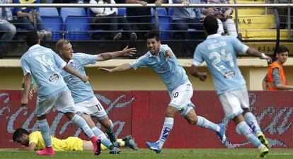 Nolito celebra un gol al Villarreal.