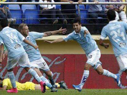Nolito celebra un gol al Villarreal.