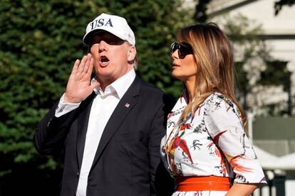Donald y Melania Trump el 8 de julio en la Casa Blanca.