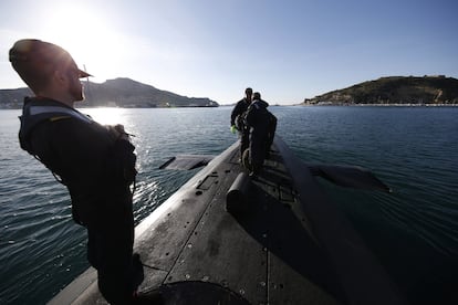 El submarino 'Tramontana', atracado en el puerto de Cartagena el pasado 26 de febrero.