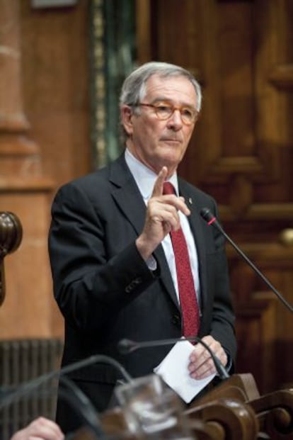 El alcalde de Barcelona, Xavier Trias, durante un pleno del Ayuntamiento el pasado junio.