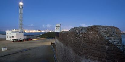 Parte del castillo de San Sebastián en Cádiz.