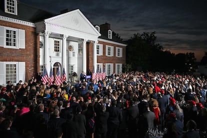 Donald Trump, en el acto en el club de golf en Bedminster (Nueva Jersey). 