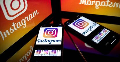 Móviles muestran la red social Instagram.