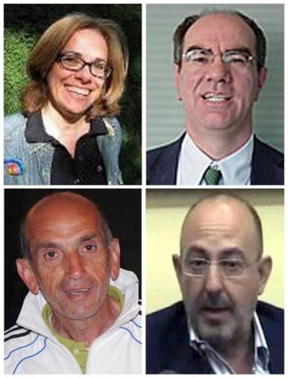 Los cuatro periodistas italianos liberados hoy: Elisabetta Rosaspina, Giuseppe Sarcina, Domenico Quirico y Claudio Monici