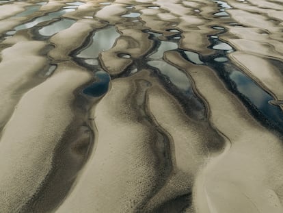 El lecho del río Solimões, con los niveles de agua bajo mínimos históricos, demostración visual de un problema que asfixia a la biodiversidad y a la sociedad de la región.