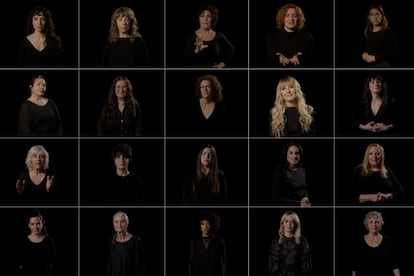 Actrices que participan en la instalación 'Genias', en el Festival de Almagro.