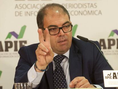 Lorenzo Amor, presidente de la ATA, durante la rueda de prensa.