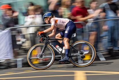 La ciclista holandesa Demi Vollering competía el día 13 en el Mundial de Ciclismo en Glasgow.