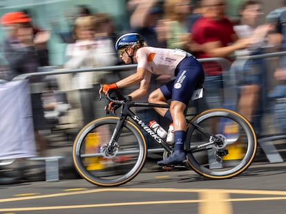 La ciclista holandesa Demi Vollering competía el día 13 en el Mundial de Ciclismo en Glasgow.