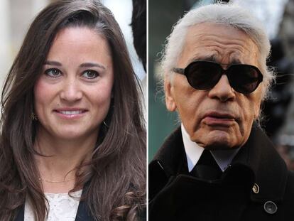 Pippa Middleton y el dise&ntilde;ador Karl Lagerfeld