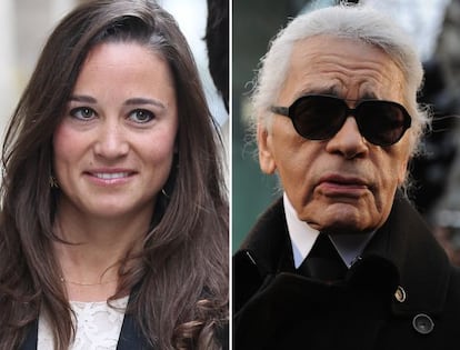 Pippa Middleton y el diseñador Karl Lagerfeld