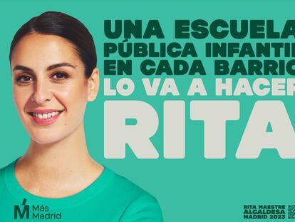 Uno de los carteles de la campaña de Rita Maestre.