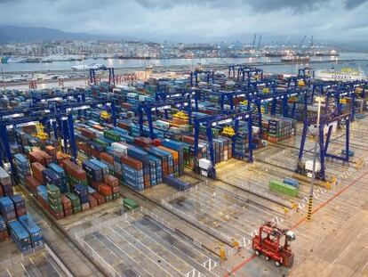 La terminal de contenedores del puerto de Algeciras, el pasado abril. 
