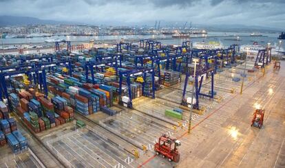 La terminal de contenedores del puerto de Algeciras, el pasado abril.