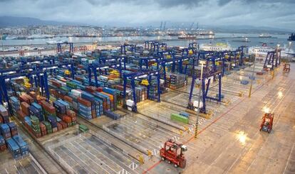 La terminal de contenedores del puerto de Algeciras, el pasado abril. 