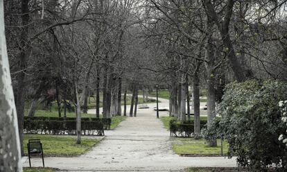 El Parque del Retiro, cerrado al público.  