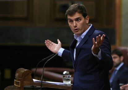 Albert Rivera, durante el Pleno del Congreso de los Diputados.