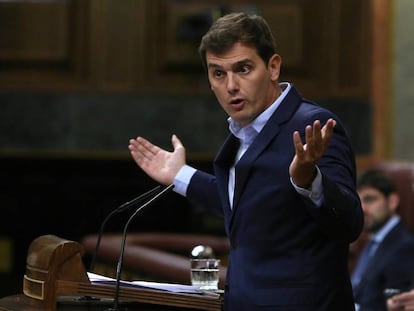 Albert Rivera, durante el Pleno del Congreso de los Diputados.