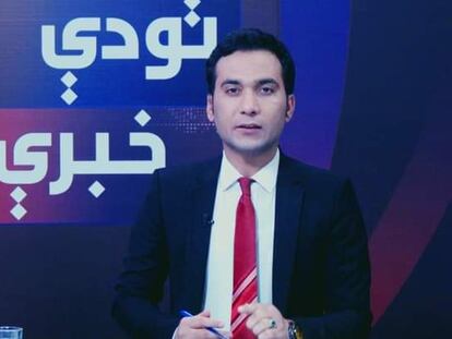 Saeed Shinwari on the set of ToloTV.