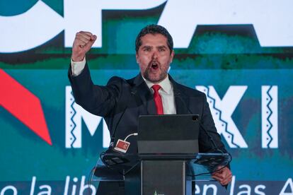 Eduardo Verástegui durante la clausura de la Conferencia Política de Acción Conservadora en Ciudad de México.