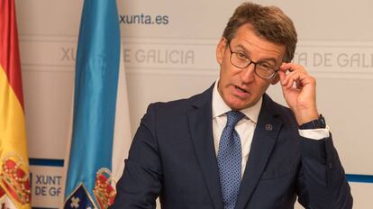 El presidente de la Xunta de Galicia, Alberto Núñez Feijóo, este jueves.