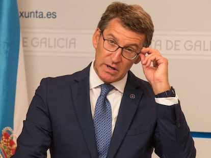 El presidente de la Xunta de Galicia, Alberto Núñez Feijóo, este jueves.