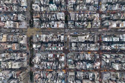 Vista aérea de uma área comercial e residencial de Hong Kong, em 23 de outubro de 2018.