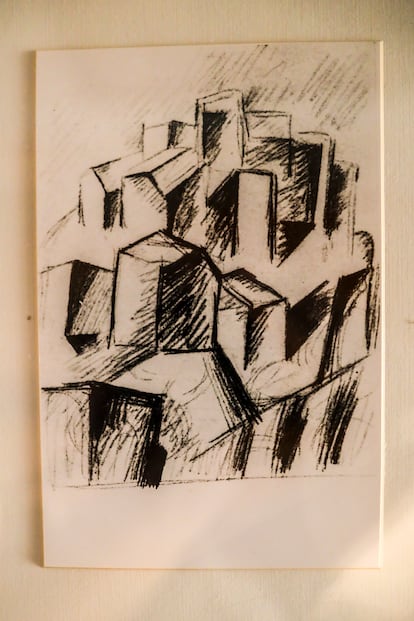 Boceto cubista de Horta de Sant Joan expuesto en el Museo Picasso del pueblo tarraconense.