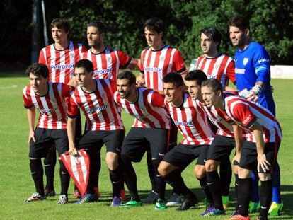 Primer equipo del Athletic en el amistoso que ha jugado en Getxo. 