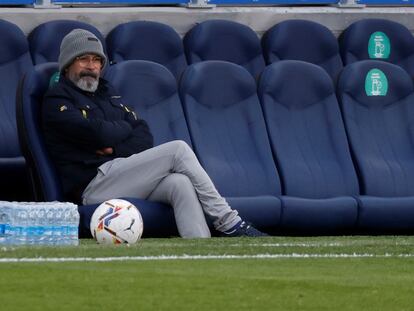 Álvaro Cervera, el pasado curso en el banquillo de Anoeta en el Real Sociedad-Cádiz.