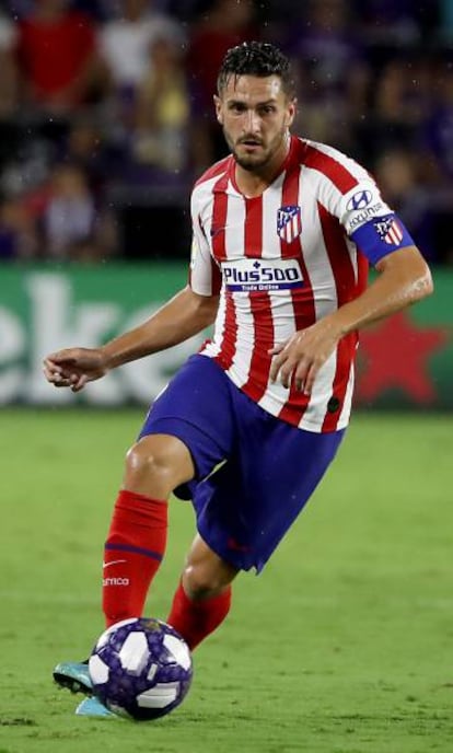 Koke conduce el balón durante el amistoso entre el Atlético y el combinado de estrellas de la MLS. 