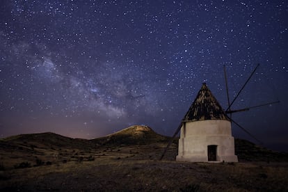 Fotografía nocturna tomada en el Parque Natural de Cabo de Gata, Almería.