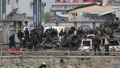 Lugar en el que se produjo el atentado de Kabul.