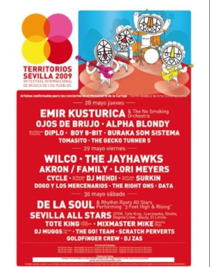 El cartel del Festival Territorios 2009 con Toteking y De la Soul.