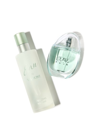 Bruma corporal Eau by Valmont de VALMONT y perfume L’Eau Pure de KENZO.