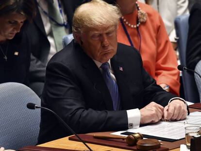 Trump, el miércoles en el Consejo de Seguridad de la ONU.