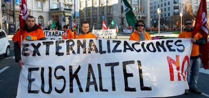 Manifestaci&oacute;n de trabajadores de Euskaltel el pasado 16 de diciembre. 