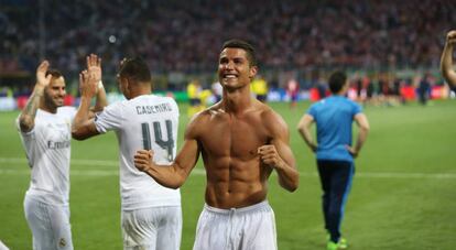 La alegría de Cristiano después de marcar el penalti decisivo.