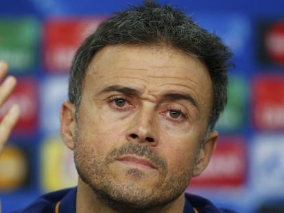 Luis Enrique, durante coletiva de imprensa.