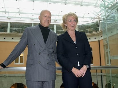 Aguirre y Foster en la presentación del proyecto.