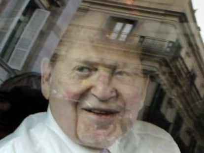 Sheldon Adelson en su visita a Barcelona el pasado mes de febrero.