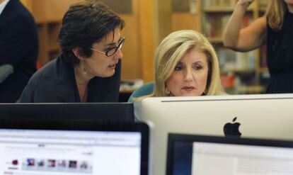 Montserrat Domínguez, directora de 'El Huffington Post', con Arianna Huffington.