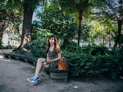 Marta Alonso, en un parque del centro de Vigo, el viernes.