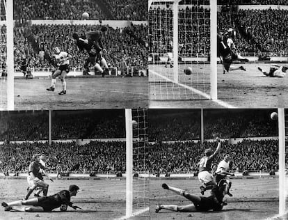 ¿Entró o no entró el balón en la portería? Es el misterio sin resolver de un presunto gol que Inglaterra le marcó a Alemania en el Mundial de Fútbol del 66. Ambos equipos habían empatado a dos durante el tiempo reglamentario, pero en la prórroga Geoffrey Hurst logró hacer un extraño remate, que rebotó en la parte interior del larguero alemán, pegó un bote en el césped y volvió escupido al terreno de juego. El árbitro pitó gol. Pero todavía hoy, alemanes, ingleses y forofos en general discuten sobre si aquello fue un gol o un tongo: unos aseguran que el balón entró seis centímetros en la portería, y otros que se quedó fuera. Luego, el propio Hurst llegó a marcar un cuarto gol. Eso sí, los alemanes dicen que se hundieron después del tercero, que el partido hubiese sido otro con el 2-2. Es el único Mundial que ha ganado Inglaterra.