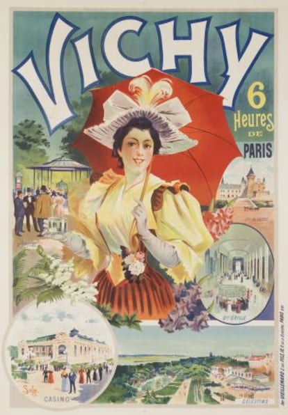 Póster de 1895 que muestra los atractivos turísticos de la ciudad francesa con el característico estilo art nouveau.