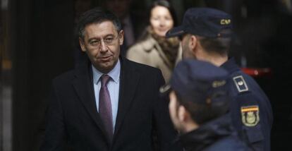 Bartomeu sale de la Audiencia Nacional.